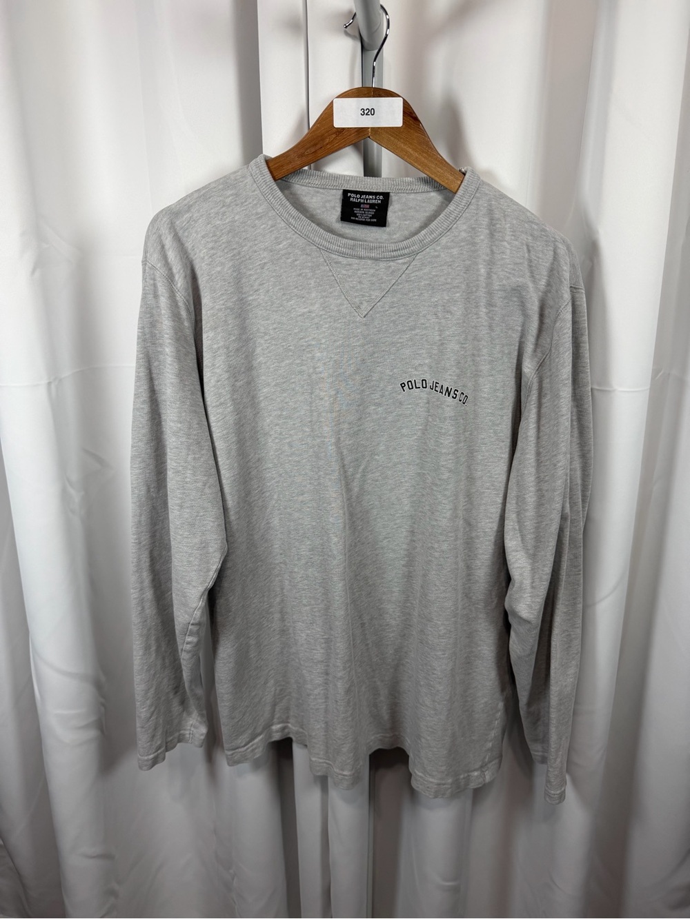 Vintage Polo Jeans Co Ralph Lauren Men’s L Gray Long Sleeve Shirt 90s Y2K